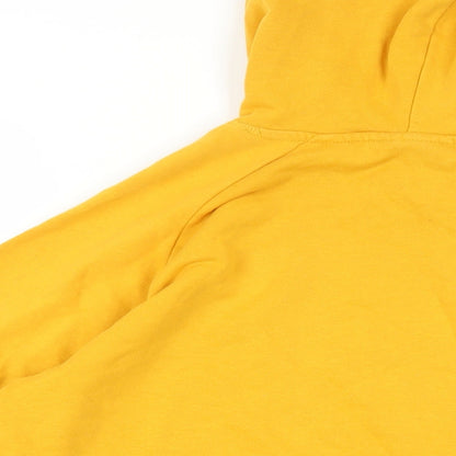 H&M Womens Yellow Cotton Pullover Hoodie Size S Pullover - Pockets