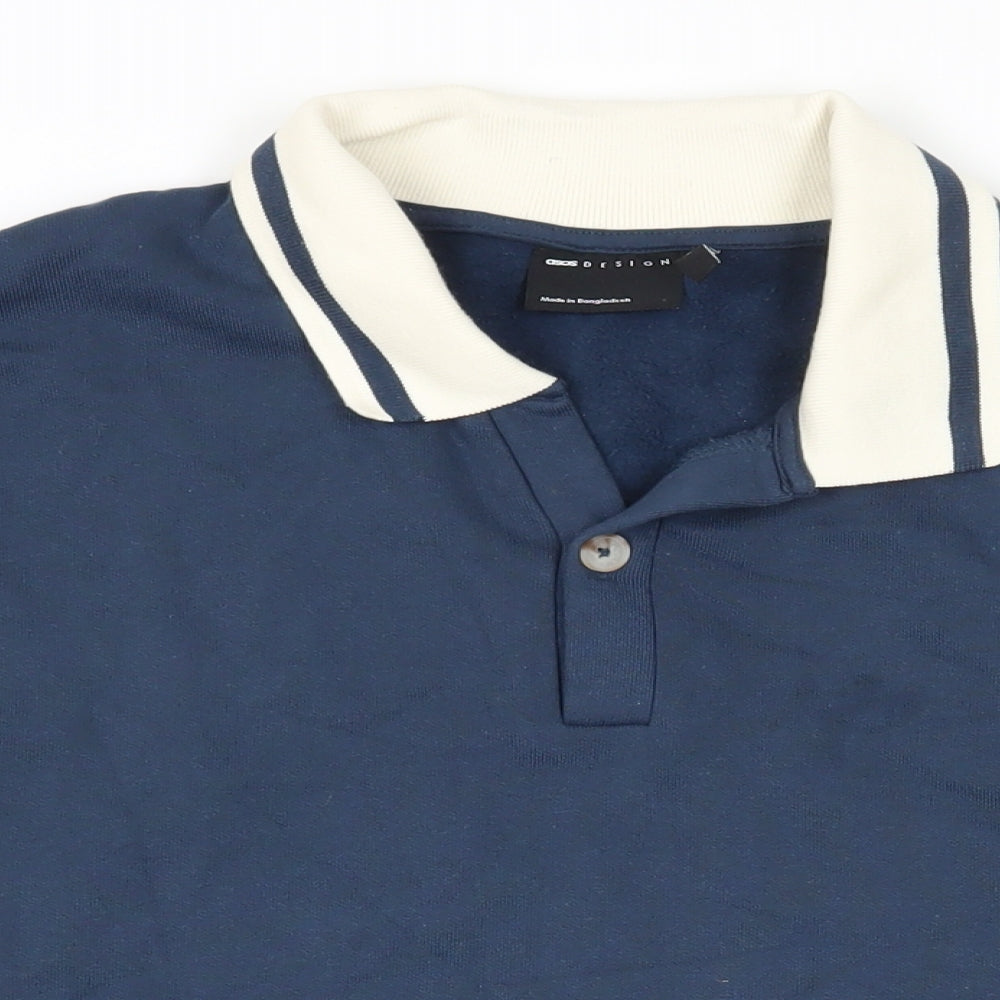 Mens UK Size L ASOS Blue Pullover Sweatshirt