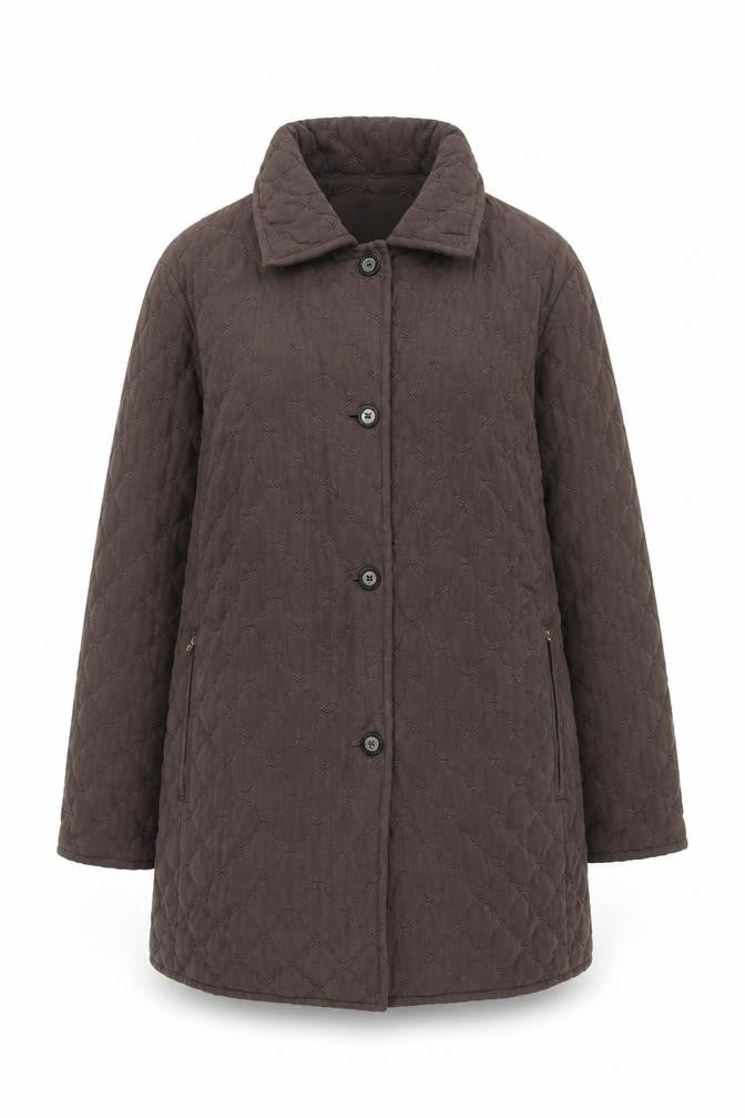 Womens UK Size 16 Damart Brown Quilted Coat