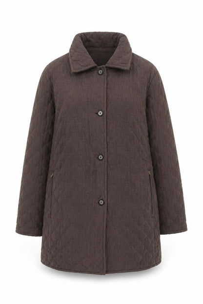 Womens UK Size 16 Damart Brown Quilted Coat