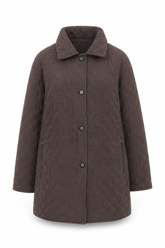 Womens UK Size 16 Damart Brown Quilted Coat