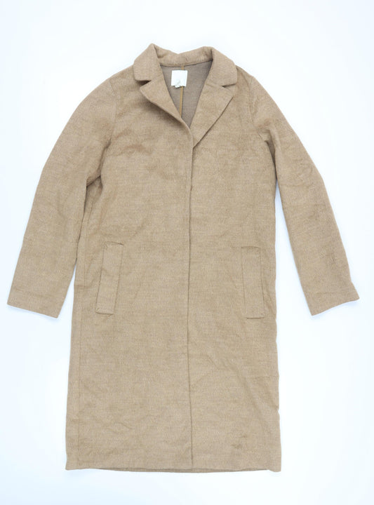 Womens UK Size 6 H&M Beige Overcoat