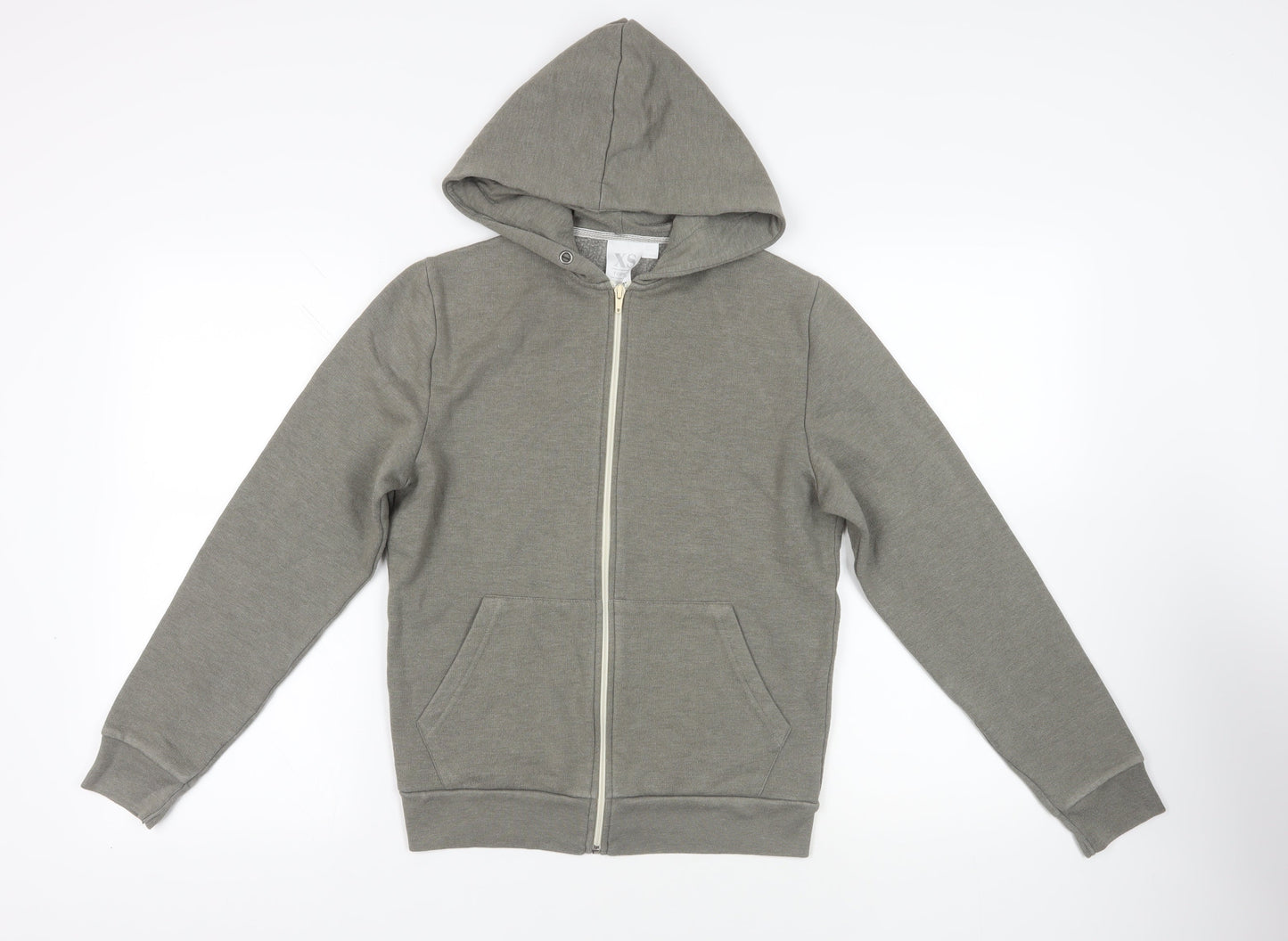 Topman Mens Grey Cotton Full Zip Hoodie Size XS - Pockets