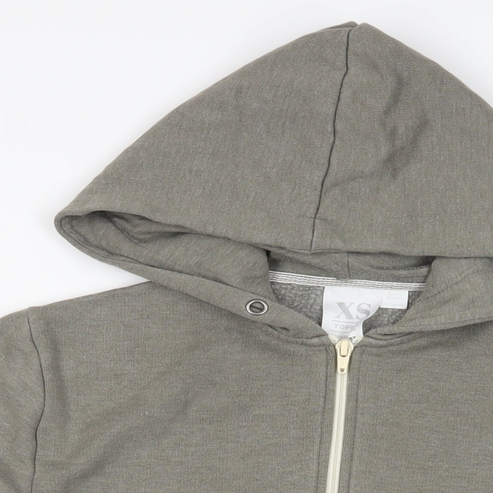 Topman Mens Grey Cotton Full Zip Hoodie Size XS - Pockets