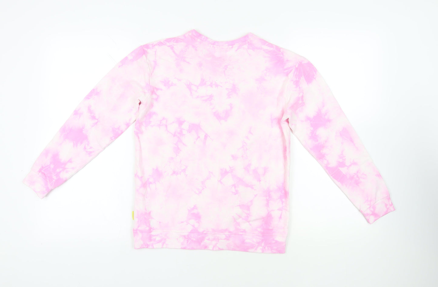 Marks and Spencer Girls Pink Geometric Cotton Pullover Sweatshirt Size 12-13 Years Pullover - Smiley World Tie-Dye