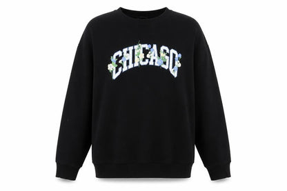 New Look Womens Black Cotton Pullover Sweatshirt Size M Pullover - Chicago