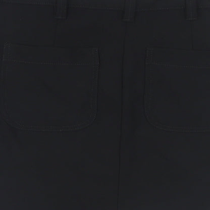 NEXT Womens Black Polyacrylate Fibre A-Line Skirt Size 10 Zip - Pockets