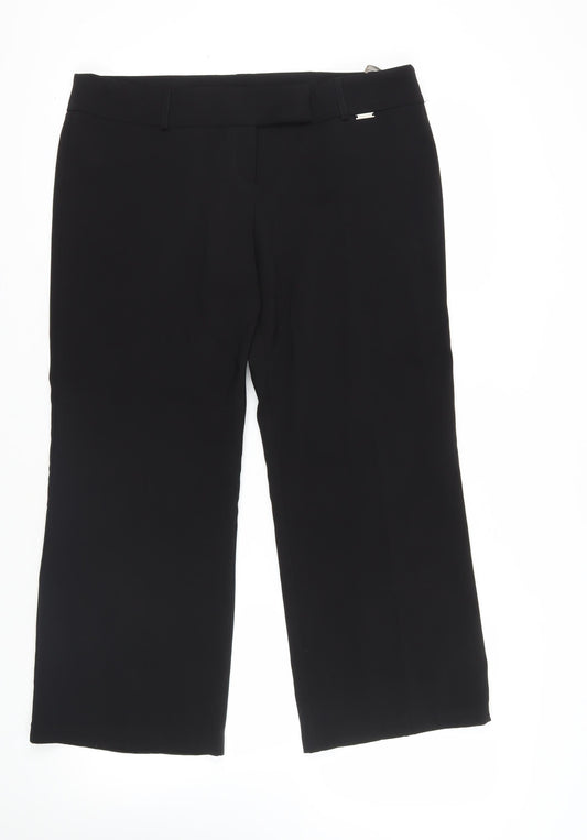 River Island Womens Black Polyester Dress Pants Trousers Size 16 L27 in Regular Zip