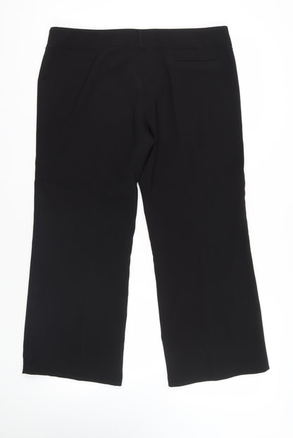 River Island Womens Black Polyester Dress Pants Trousers Size 16 L27 in Regular Zip