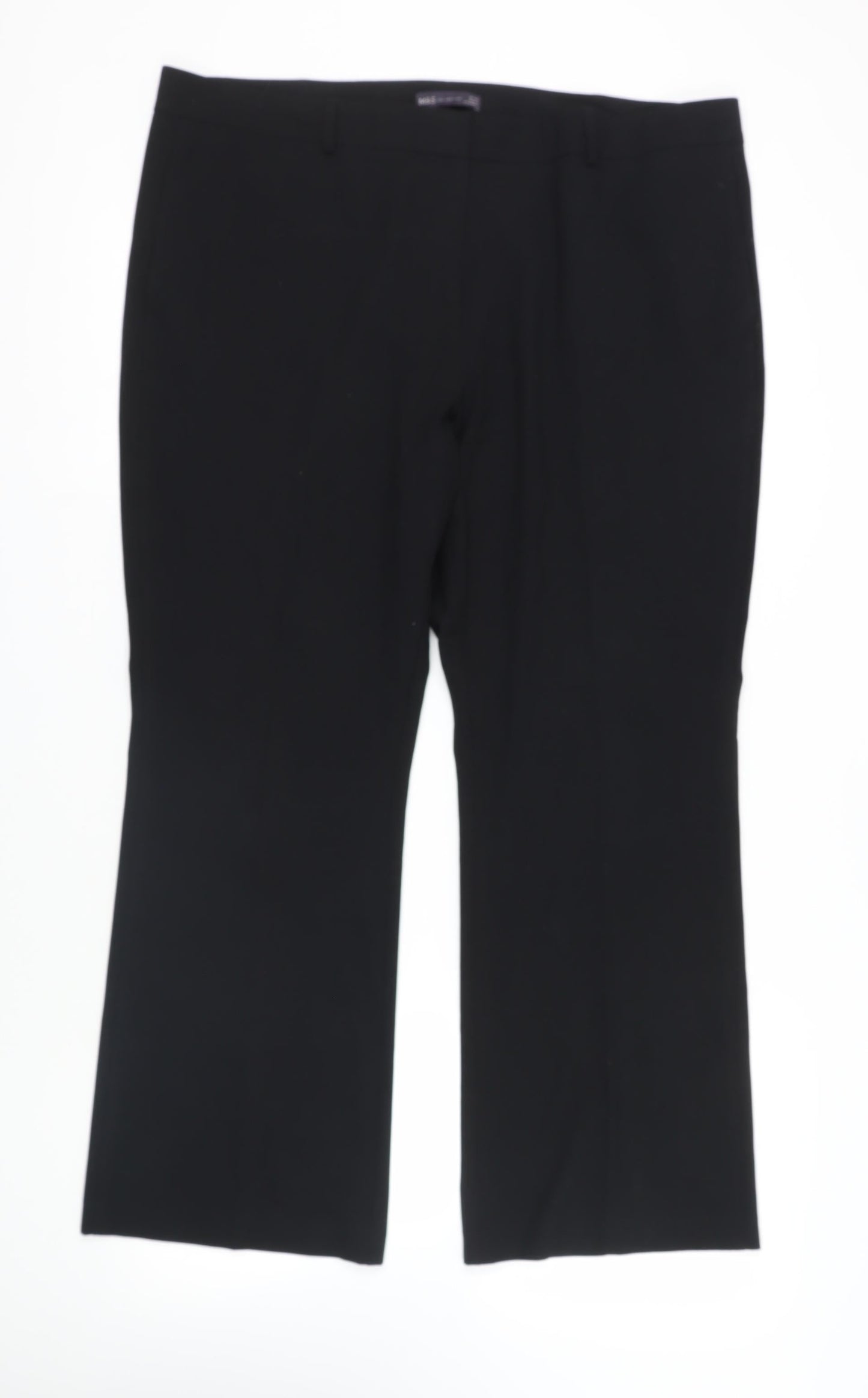 Womens UK Size 20 Marks and Spencer Regular Fit Dress Pants Black Trousers