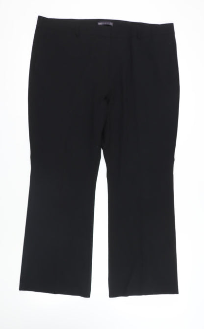 Womens UK Size 20 Marks and Spencer Regular Fit Dress Pants Black Trousers