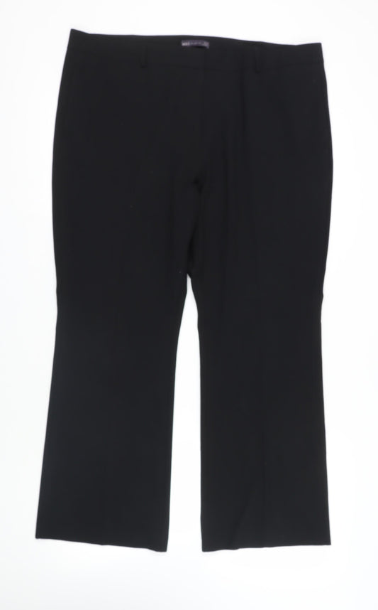 Womens UK Size 20 Marks and Spencer Regular Fit Dress Pants Black Trousers