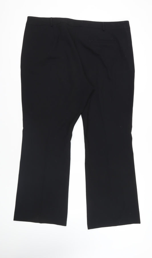 Womens UK Size 20 Marks and Spencer Regular Fit Dress Pants Black Trousers