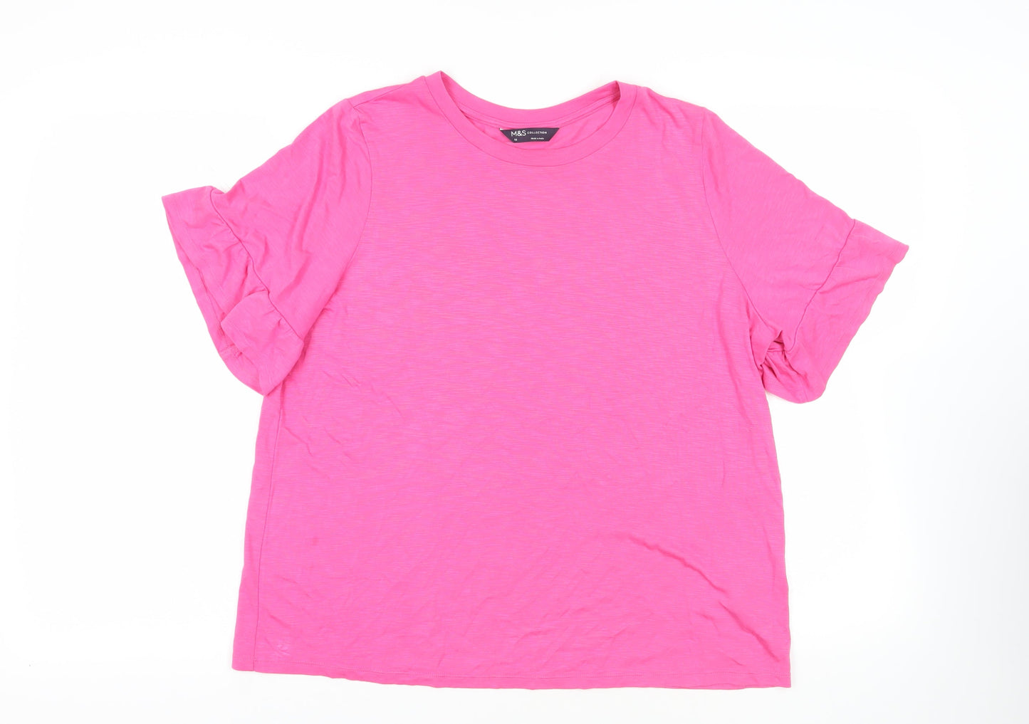 Womens UK Size 16 Marks and Spencer Pink Basic T-Shirt