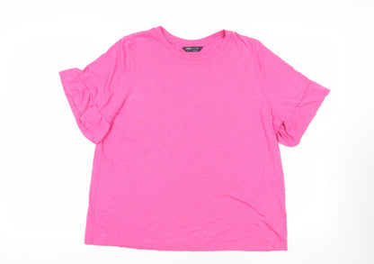 Womens UK Size 16 Marks and Spencer Pink Basic T-Shirt