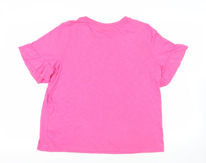 Womens UK Size 16 Marks and Spencer Pink Basic T-Shirt