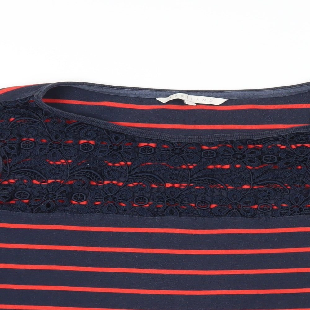 Womens UK Size 14 Lakeland Blue Basic T-Shirt