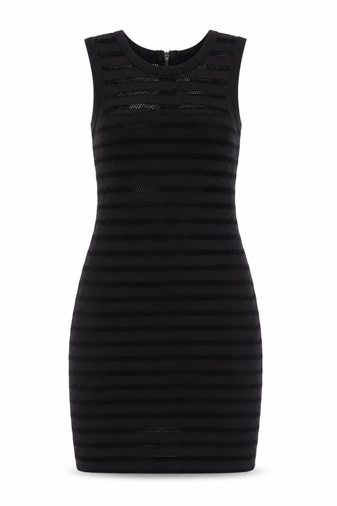 Silence + Noise Womens Black Polyester Bodycon Size M Round Neck Zip