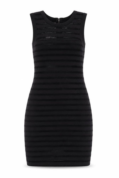 Silence + Noise Womens Black Polyester Bodycon Size M Round Neck Zip