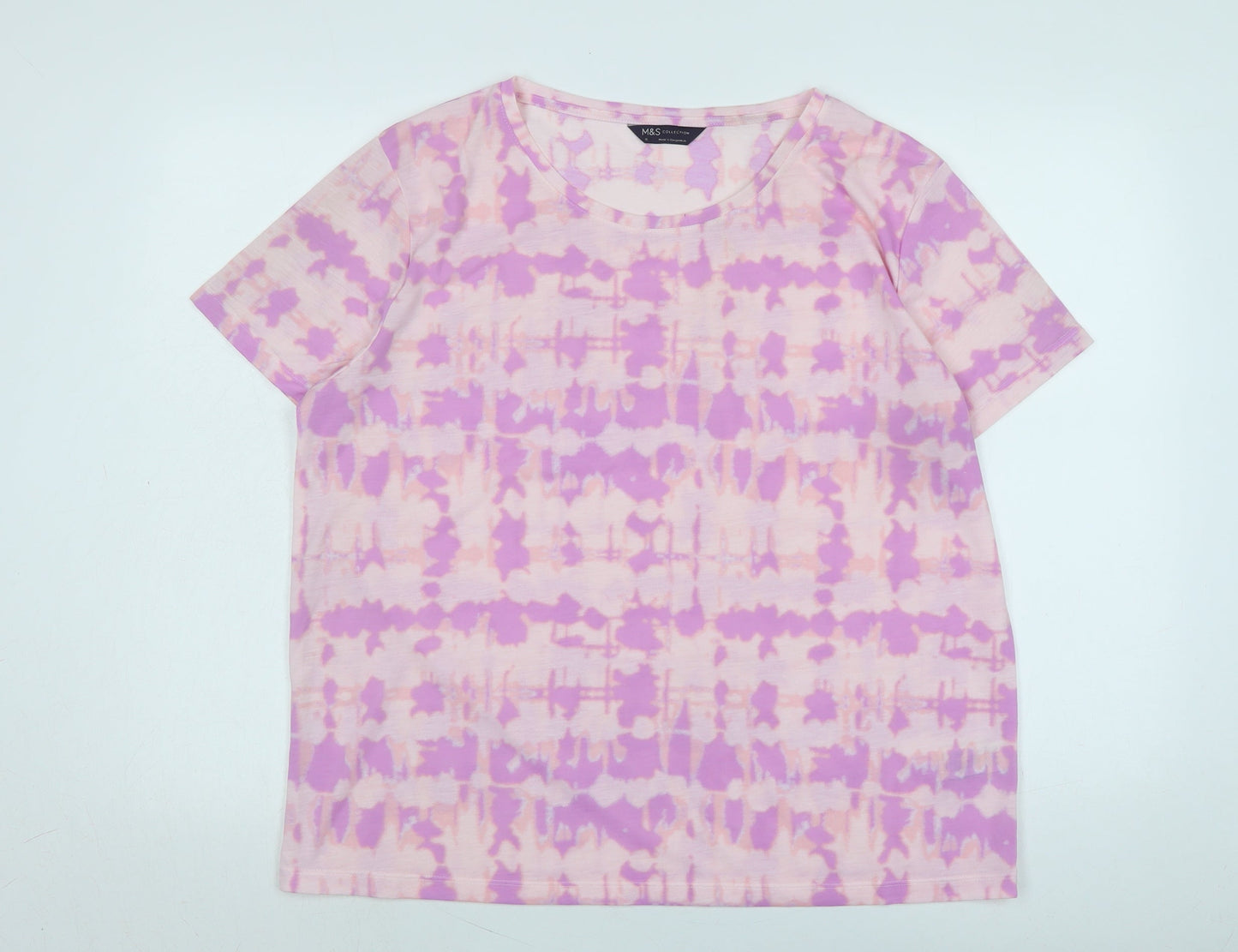 Womens UK Size 16 Marks and Spencer Pink Basic T-Shirt