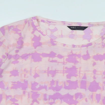 Womens UK Size 16 Marks and Spencer Pink Basic T-Shirt
