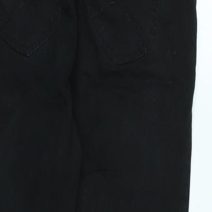Red Herring Womens Black Cotton Straight Jeans Size 12 L30 in Regular Zip