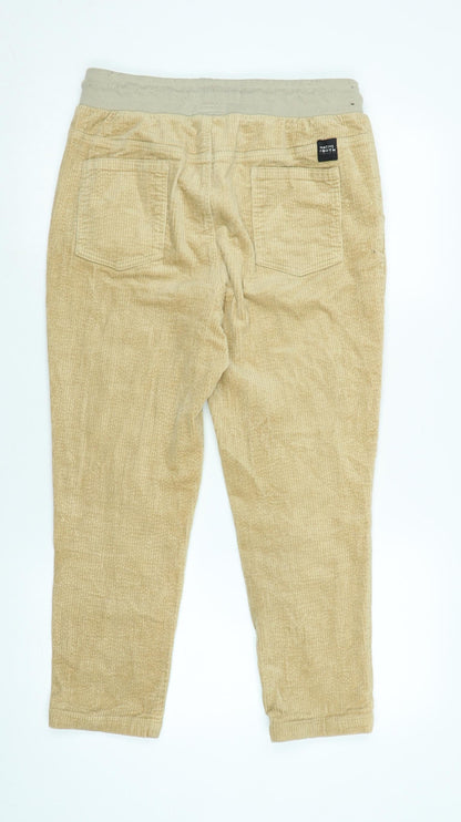 native youth Boys Beige Cotton Jogger Trousers Size 16 Years L24 in Regular Tie - Logo