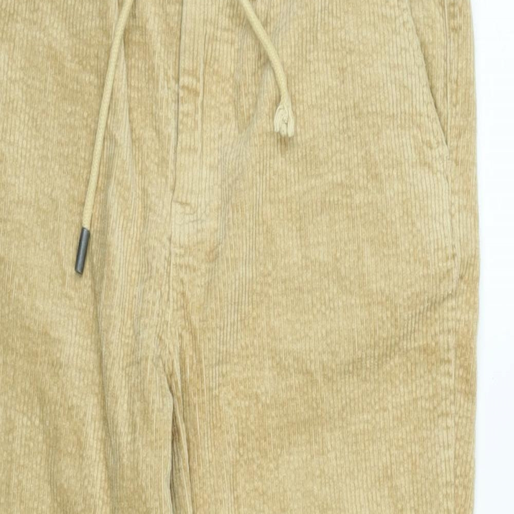 native youth Boys Beige Cotton Jogger Trousers Size 16 Years L24 in Regular Tie - Logo