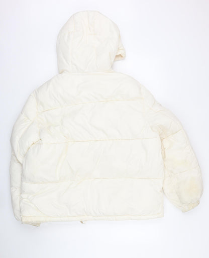 H&M Womens Ivory Jacket Coat Size M Zip