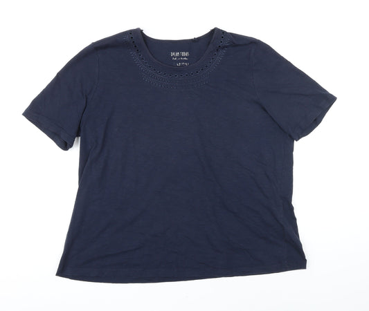 Womens UK Size L Canda Blue Basic T-Shirt