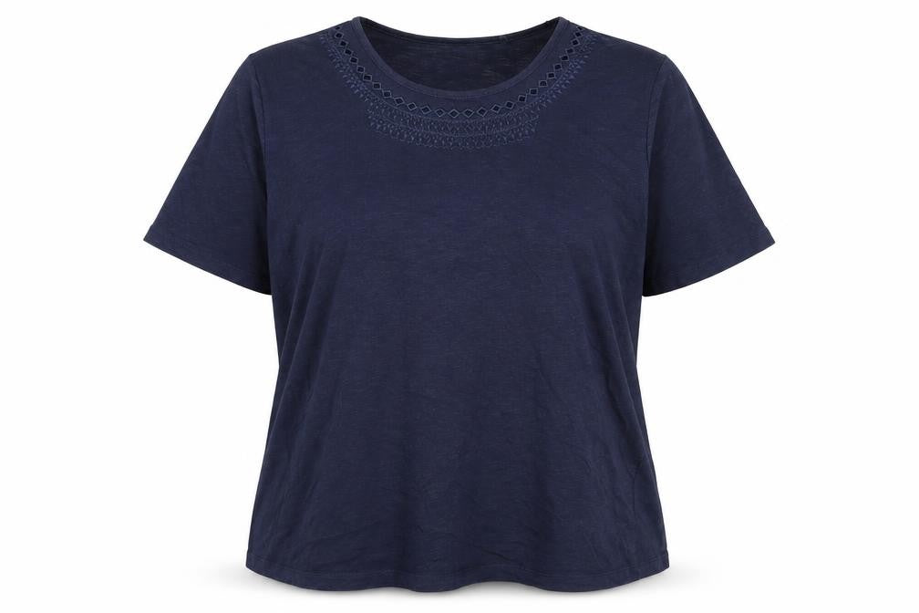 Womens UK Size L Canda Blue Basic T-Shirt