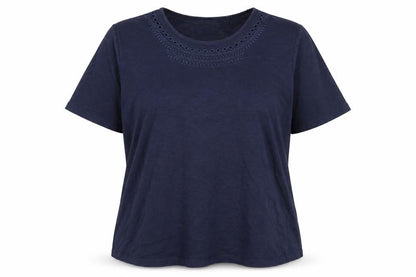 Womens UK Size L Canda Blue Basic T-Shirt
