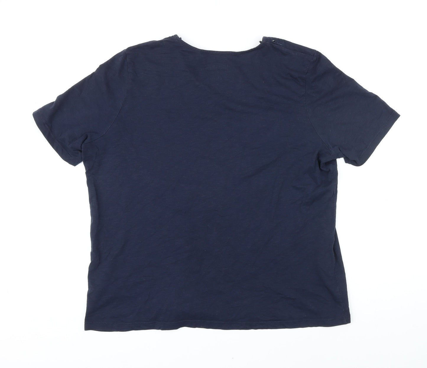 Womens UK Size L Canda Blue Basic T-Shirt