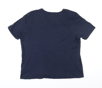Womens UK Size L Canda Blue Basic T-Shirt