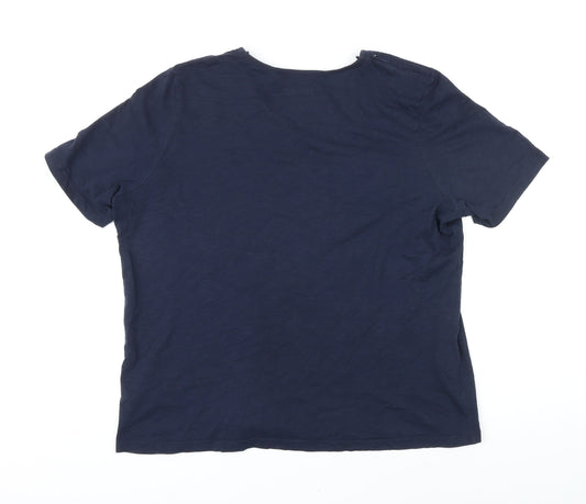 Womens UK Size L Canda Blue Basic T-Shirt