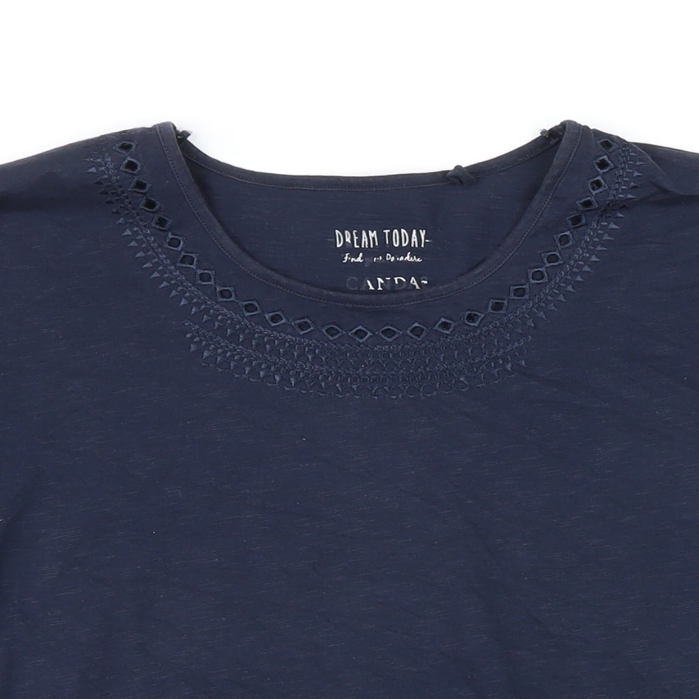 Womens UK Size L Canda Blue Basic T-Shirt