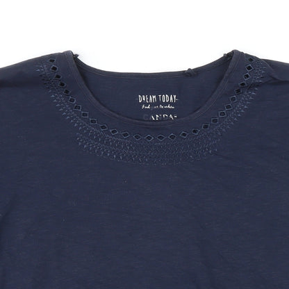 Womens UK Size L Canda Blue Basic T-Shirt
