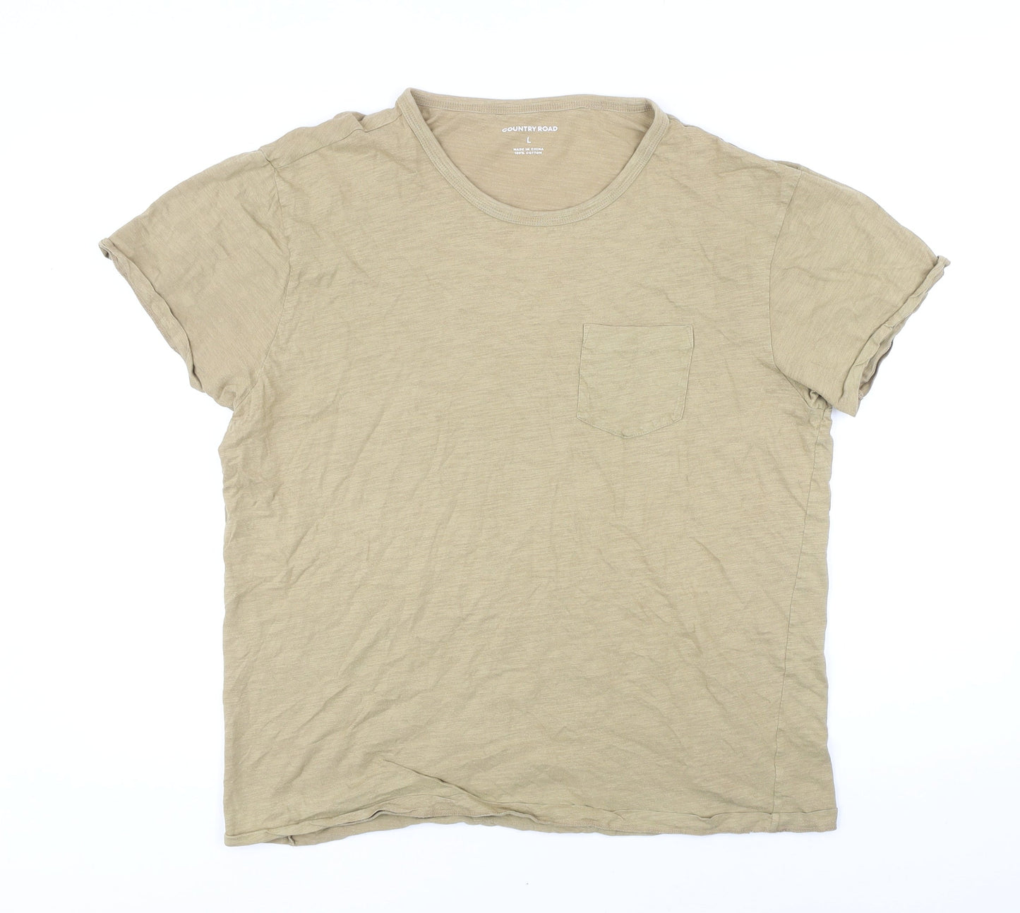 Womens UK Size L Country Road Beige Basic T-Shirt