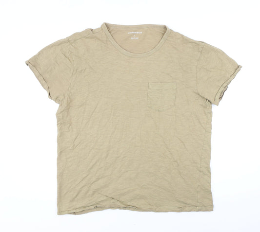 Womens UK Size L Country Road Beige Basic T-Shirt