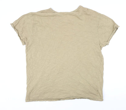Womens UK Size L Country Road Beige Basic T-Shirt