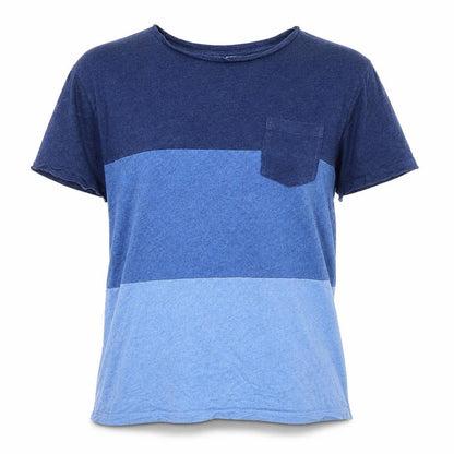 Womens UK Size L Country Road Blue Basic T-Shirt