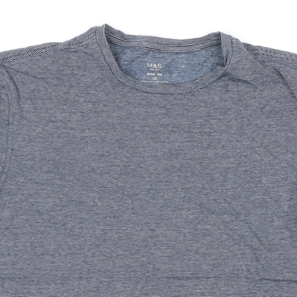 Womens UK Size XS Marks and Spencer Blue Basic T-Shirt