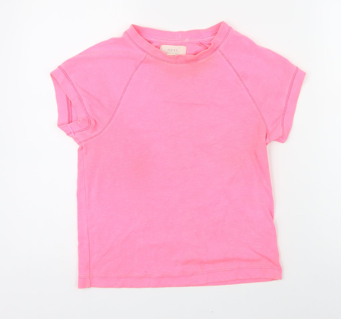 NEXT Womens Pink Cotton Basic T-Shirt Size 10 Round Neck
