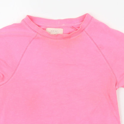 NEXT Womens Pink Cotton Basic T-Shirt Size 10 Round Neck