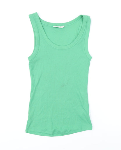 Womens UK Size 8 Marks and Spencer Green Basic T-Shirt