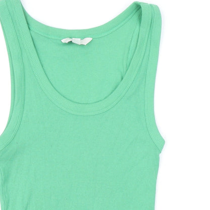 Womens UK Size 8 Marks and Spencer Green Basic T-Shirt