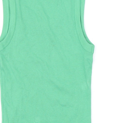 Womens UK Size 8 Marks and Spencer Green Basic T-Shirt