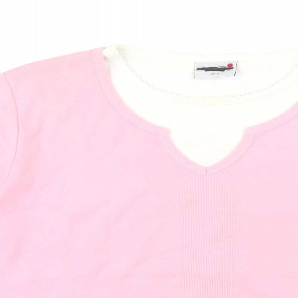 Womens UK Size 14 NEXT Pink Basic T-Shirt