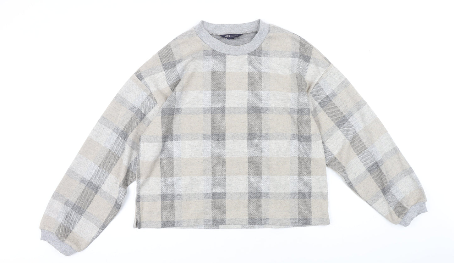 Womens UK Size M Marks and Spencer Grey Pullover Sweatshirt