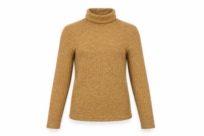 attrattivo Womens Brown High Neck Polyester Pullover Jumper Size S